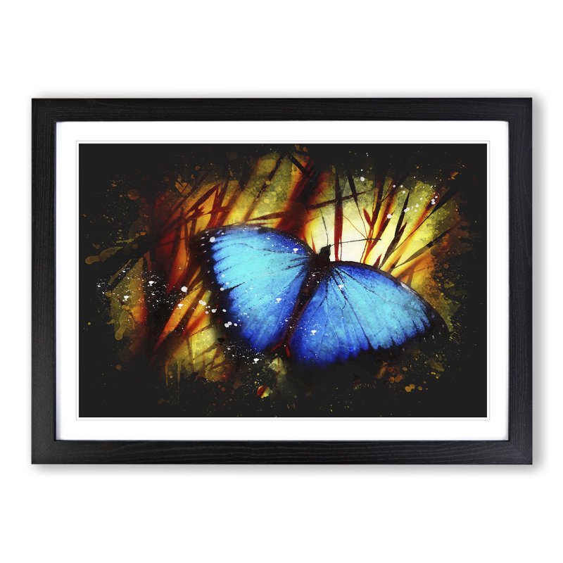 Butterfly Vol.7 - Picture Frame Painting, 65cm H x 90cm W x 2cm D, Black Framed