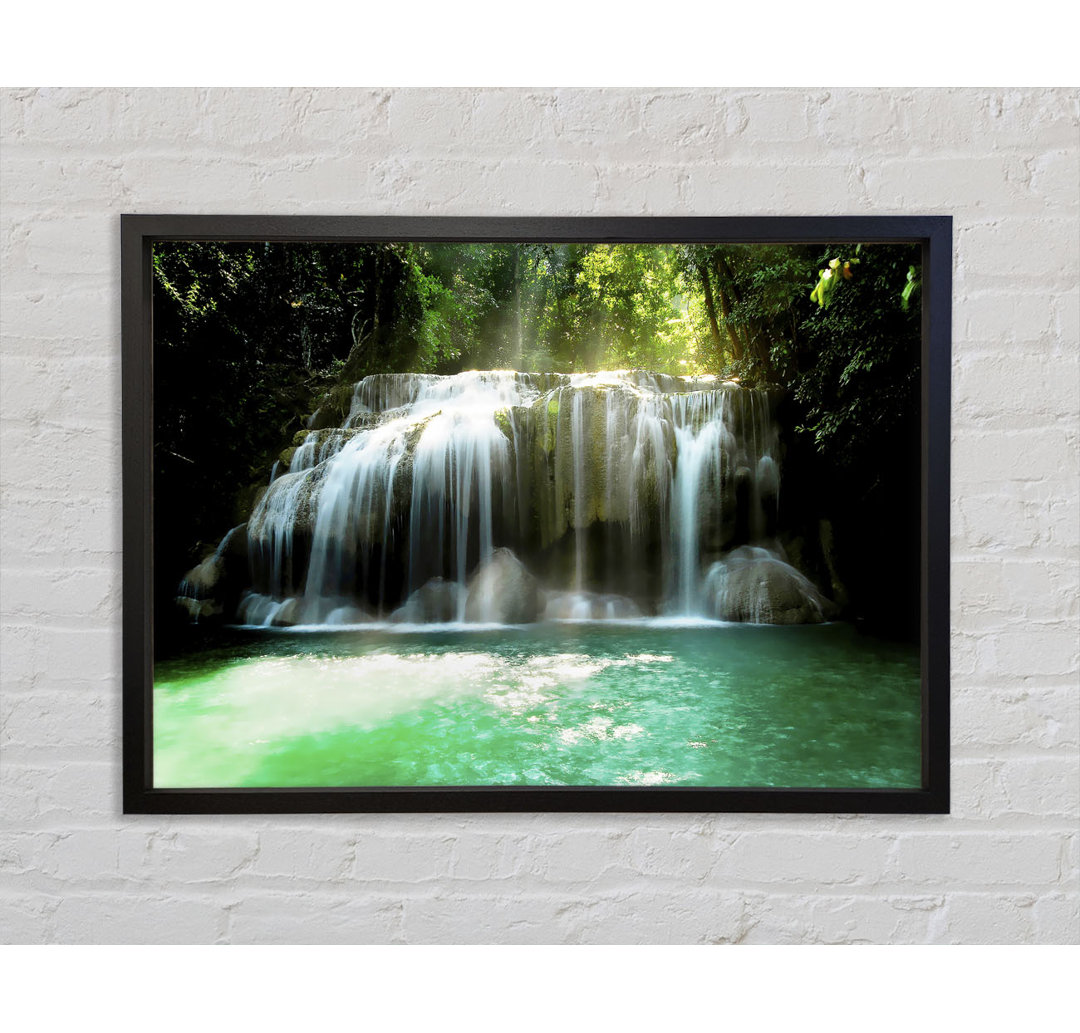 Wasserfall-Paradies Klares Wasser - Einzelbildrahmen Kunstdrucke auf Leinwand