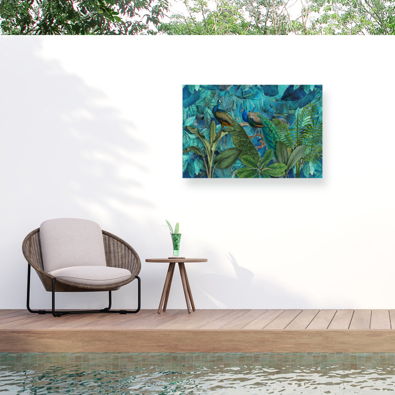 Andrea Haase  Jungle Birds Garden No1 Outdoor  Canvas, H 12 po x l 19 po