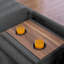 Console de porte-gobelets - Canapé d'angle gris anthracite