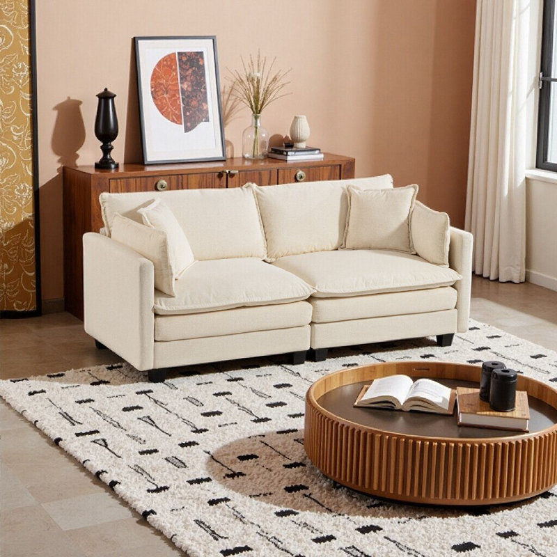 Canapé modulaire 2 places 77,95 po Modern, Blanc antique