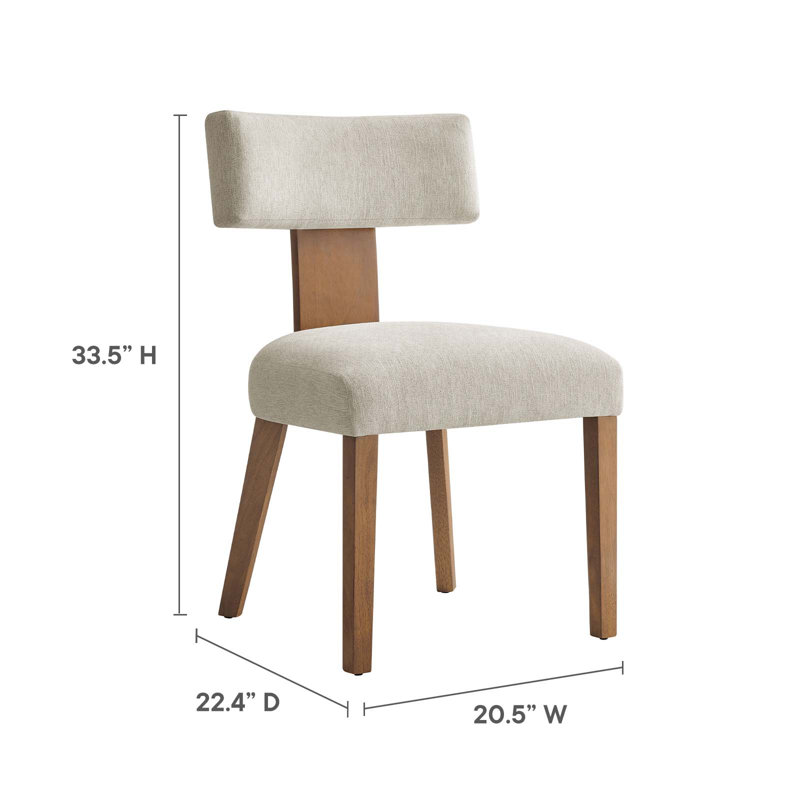 Modway Nalani Heathered Weave Accent Dining Chair, Ivory, Deep Brown