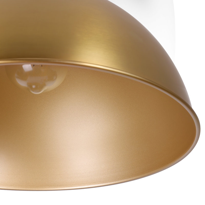 Lysander 1 - Light 13" Single Dome Kitchen Island Pendant Light, 53" H x 13" W x 13" D, Brushed Gold