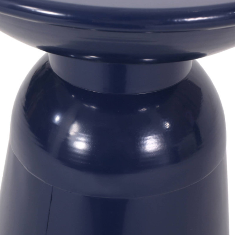Outdoor Large End Table Ideal For Garden Snack Placement & Balcony Small Item Storage, Blue
