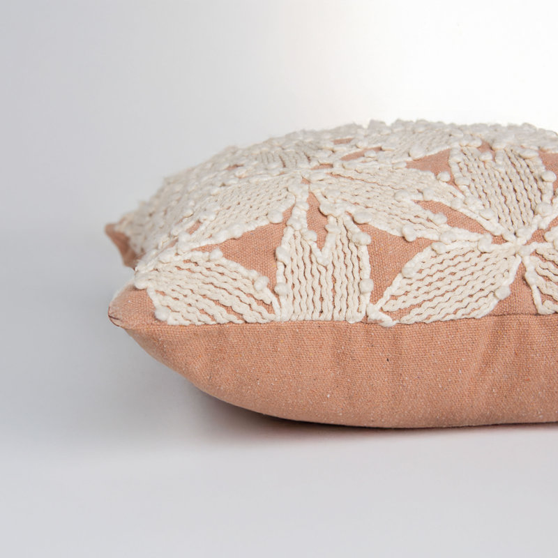 Recycled Cotton Canvas Throw Pillow, Gold/Natural, Down Blend