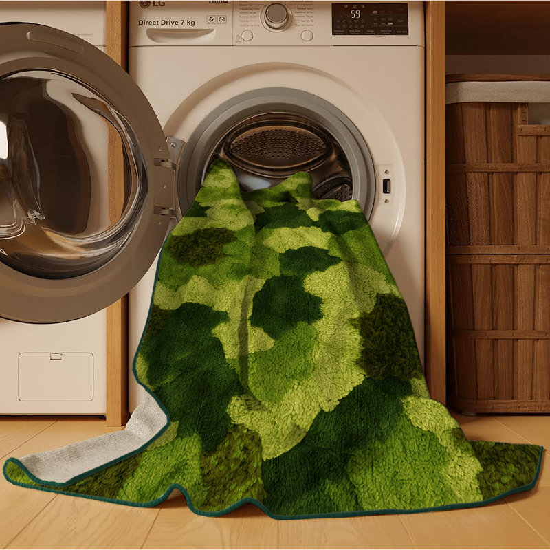 Tapis vert lavable à la machine, Rectangle 7 pi x 10 pi