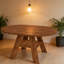 Table de salle à manger extensible ronde pour 4 à 6 personnes, table de salle à manger ovale avec rangement, table circulaire avec rallonge.
