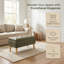 Banc avec repose-pieds de rangement moderne avec plateau intégré | Repose-pieds rembourré, banc de lit et compartiment de rangement caché-131639802