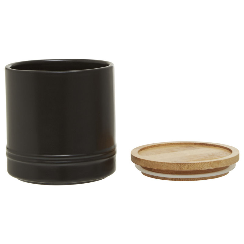 Fenwick Ceramic / Porcelain Jar, 11cm H x 11cm W x 11cm D, Black