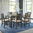 Mereworth 7 Piece Dining Table Set | Rectangular Wood Top and 6 Ladder-Back Chairs | Dual Tone Weathered White Brown-931307553-935137874
