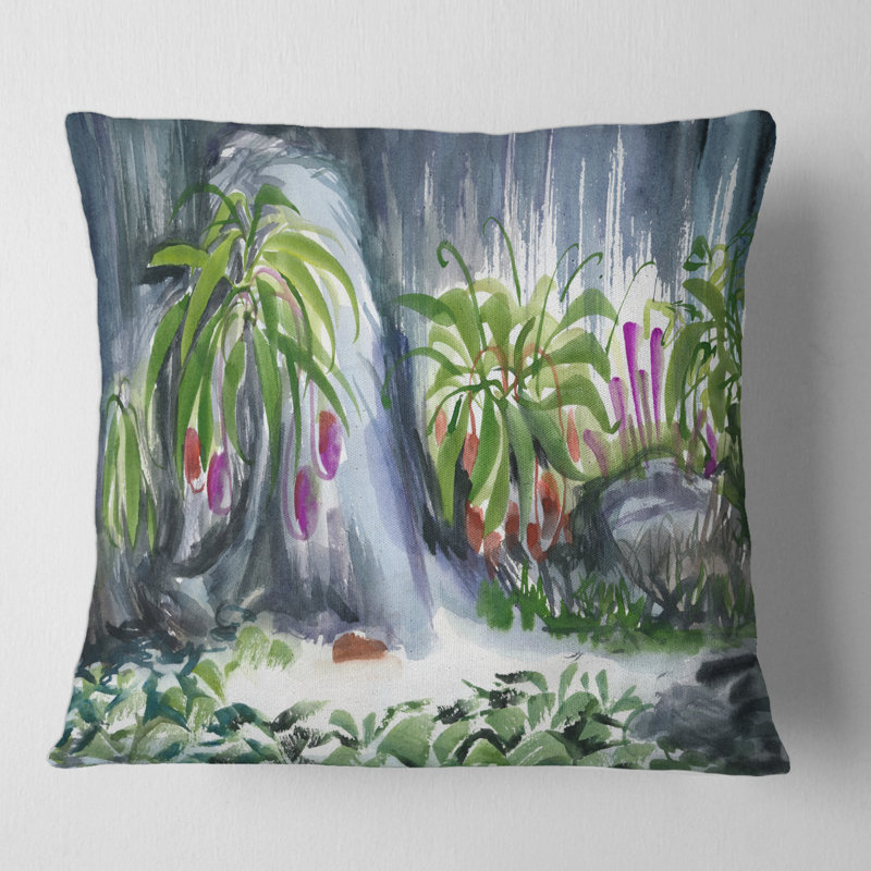 Coussin Tropical Plants Oasis - Farmhouse, 16" x 16"