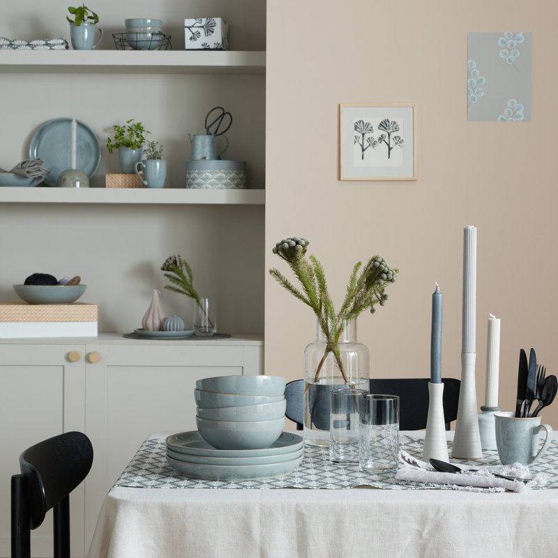 Ensemble de vaisselle 12 pièces Elements Coupe, Gris