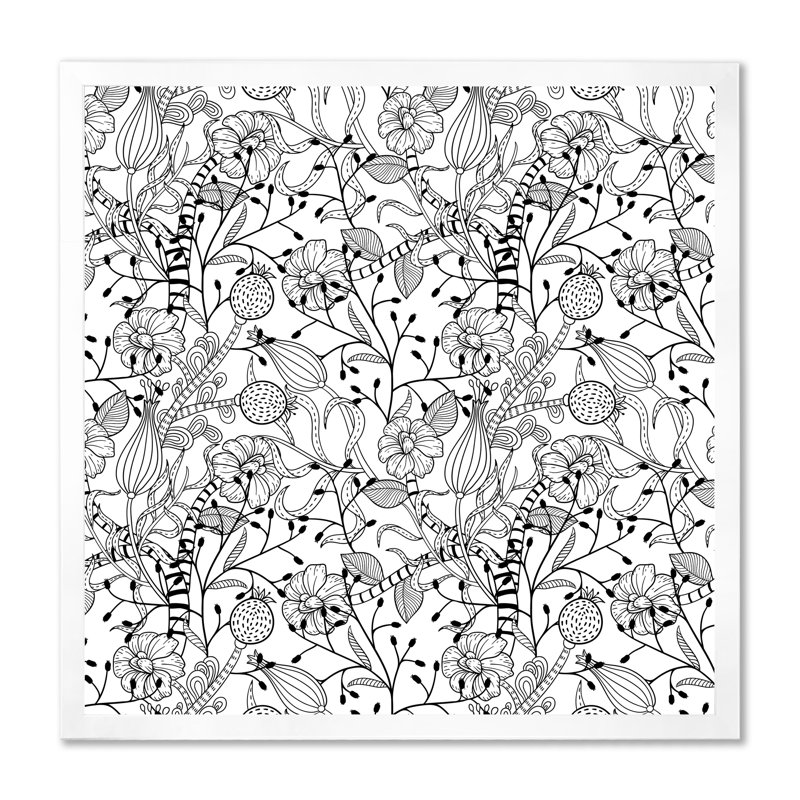 Monochromes organiques formes I - reproduction sur toile, H 36 po x l 36 po x P 1,5 po, Cadre photo blanc