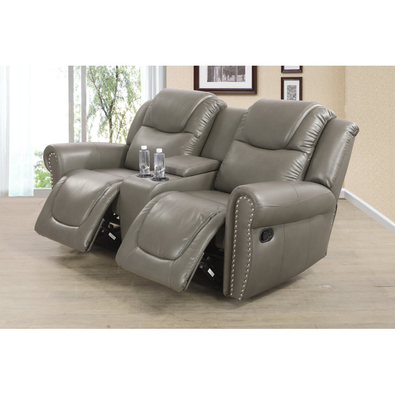 Mocha Faux Leather Home Theater Seating