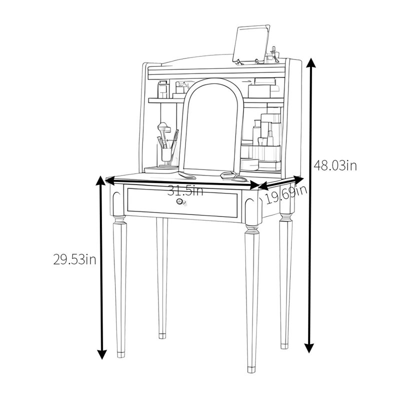 Modern Small Simple White Dressing Table