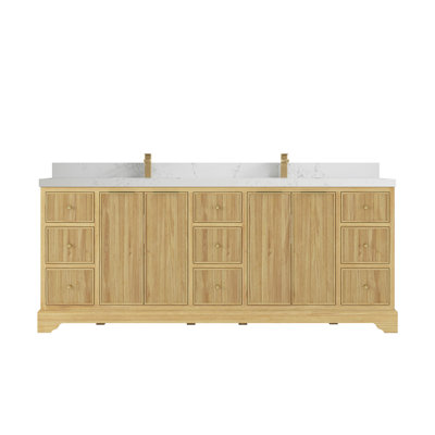 84 po X P 22 po Meuble-lavabo double en teck D Austin