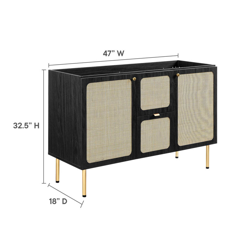 Modway Chaucer 47 Single Bathroom Vanity Base Only, Black
