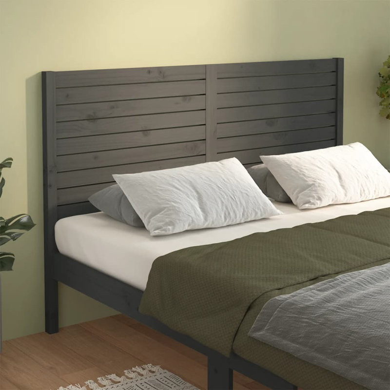 Jamael Solid Wood Headboard, 126 x 100 cm, Black