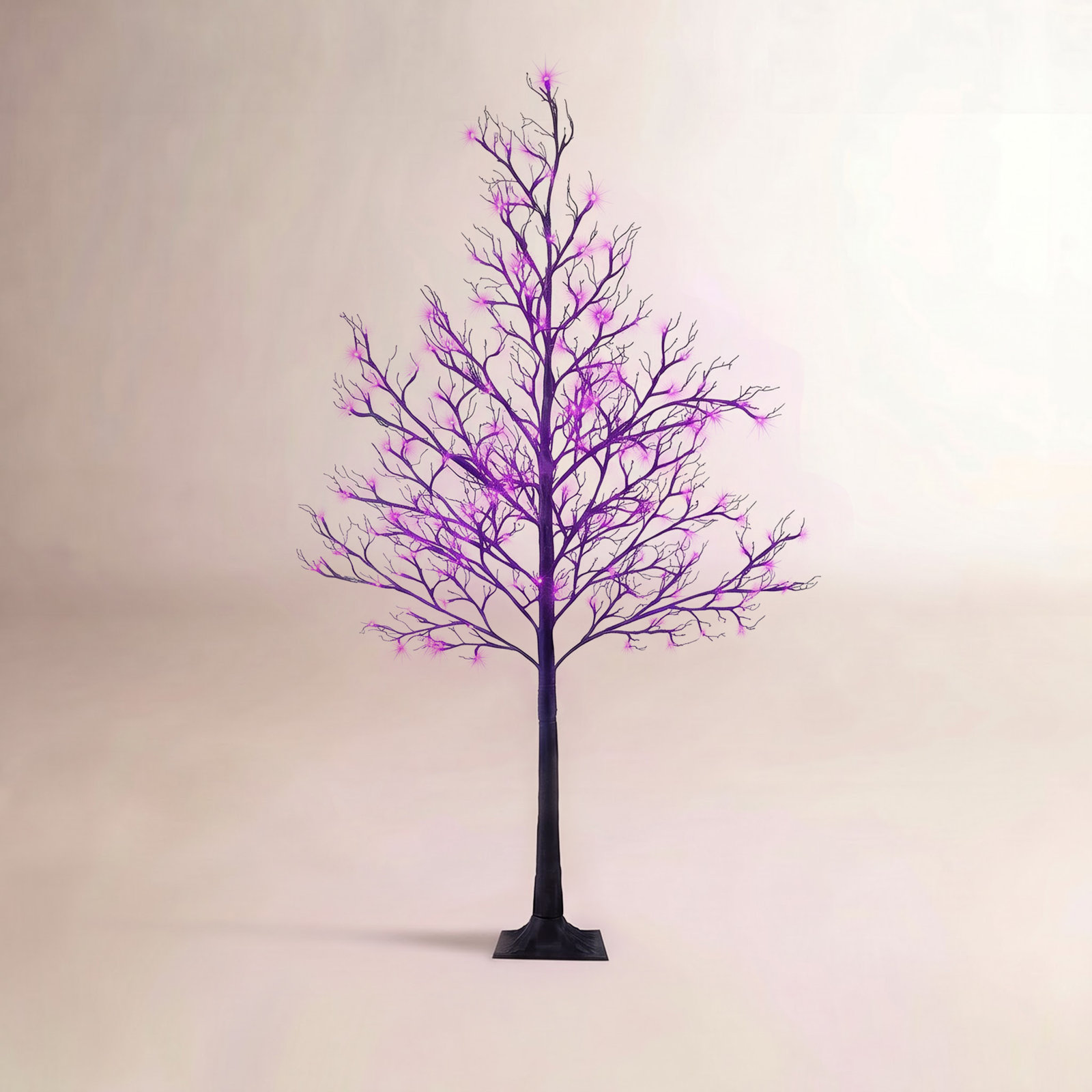 6' Halloween Black Willow LED Tree