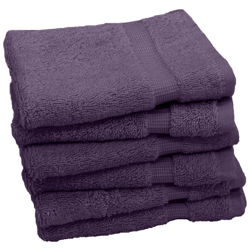 Ensemble de 6 serviettes en coton Wellston, Prune
