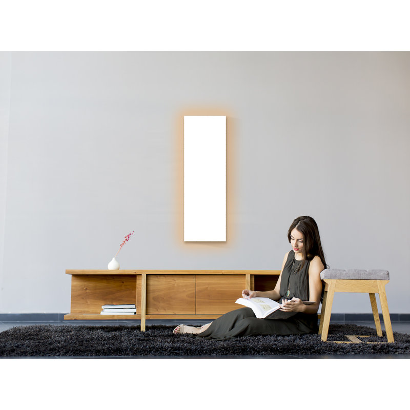 White Tempered Glass Radiant Wall Mounted Heater, 16x48