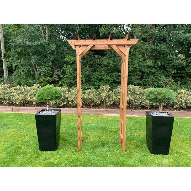 Ohalloran 64cm D Solid Wood Garden Arches in Brown, 220cm H x 122cm W x 64cm D