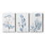 Antique Botanical in Blue IV - Toile tendue avec châssis sur mesure - 3 pièces-1496821573