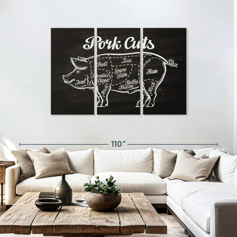 Yarlin Pork Cuts, 48" H x 74" W