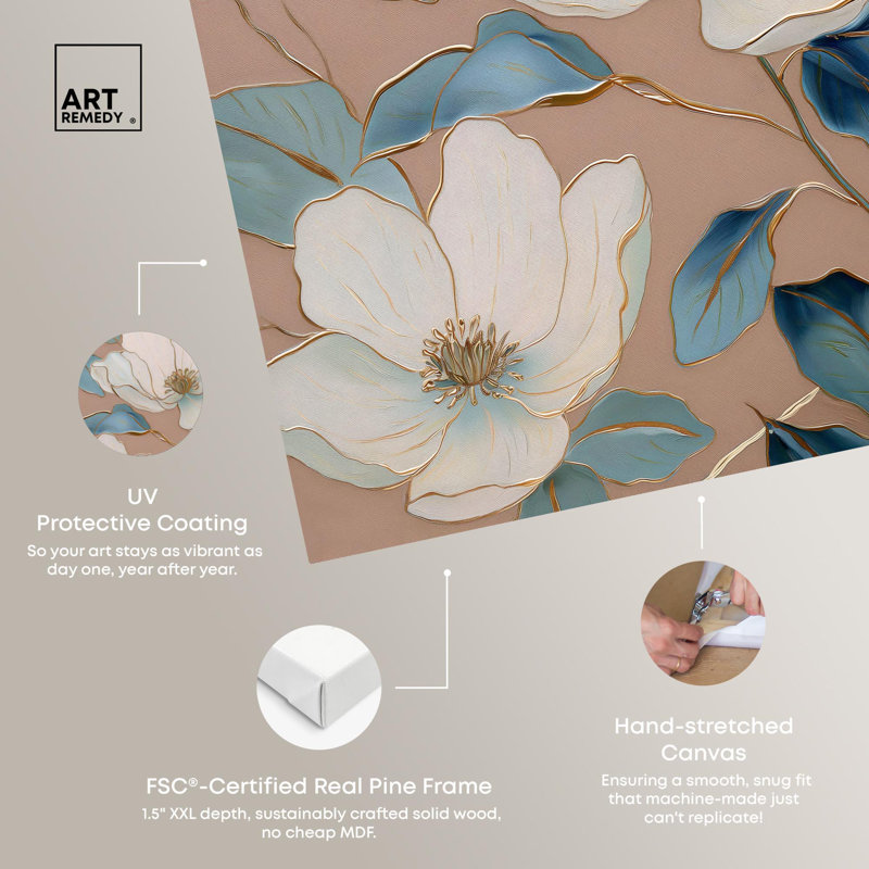Streaked Bloom Pastel Floral Wrapped Canvas Art, 24" x 16"