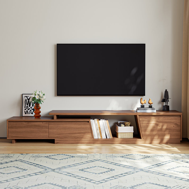 Modern Extendable TV Stand with Drawer and Cabinet Storage