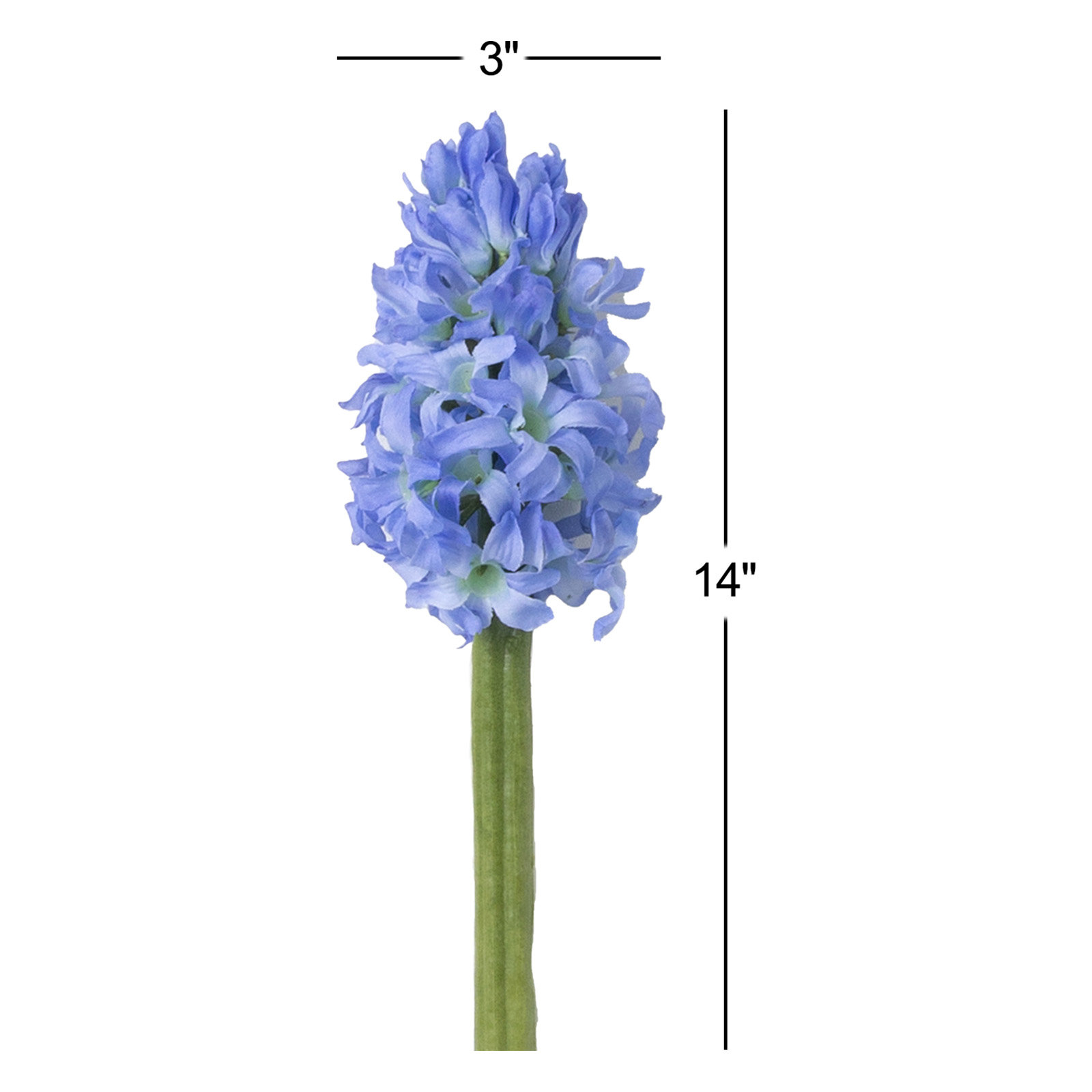 14" Hyacinth Spray, Blue, 14" H x 3" W x 2" D
