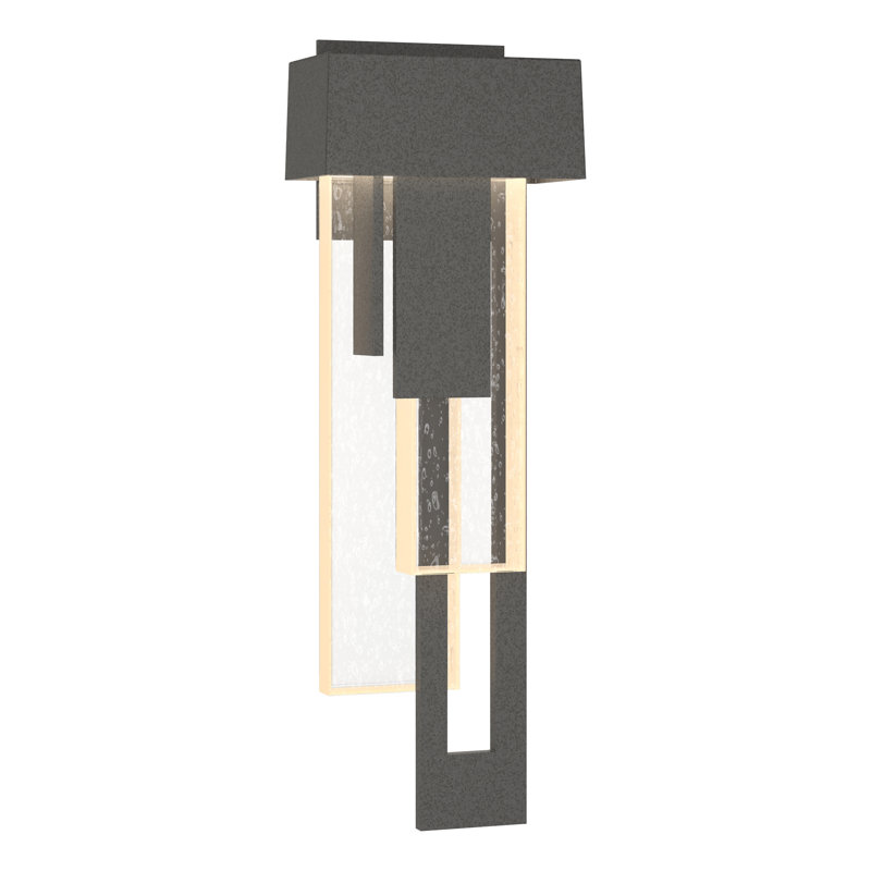Rainfall Outdoor Flush Mount, Marine Grade Black, 18.9" H x 6.6" W x 4" D, Left