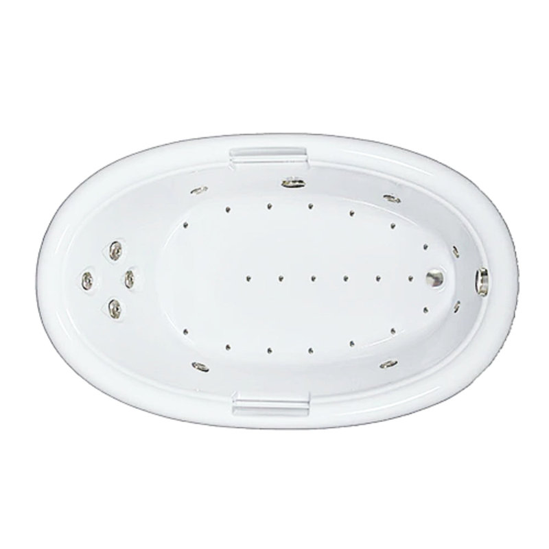 72" L X 42" W Drop In Combination Acrylic Bathtub with Reversible Drain in White
