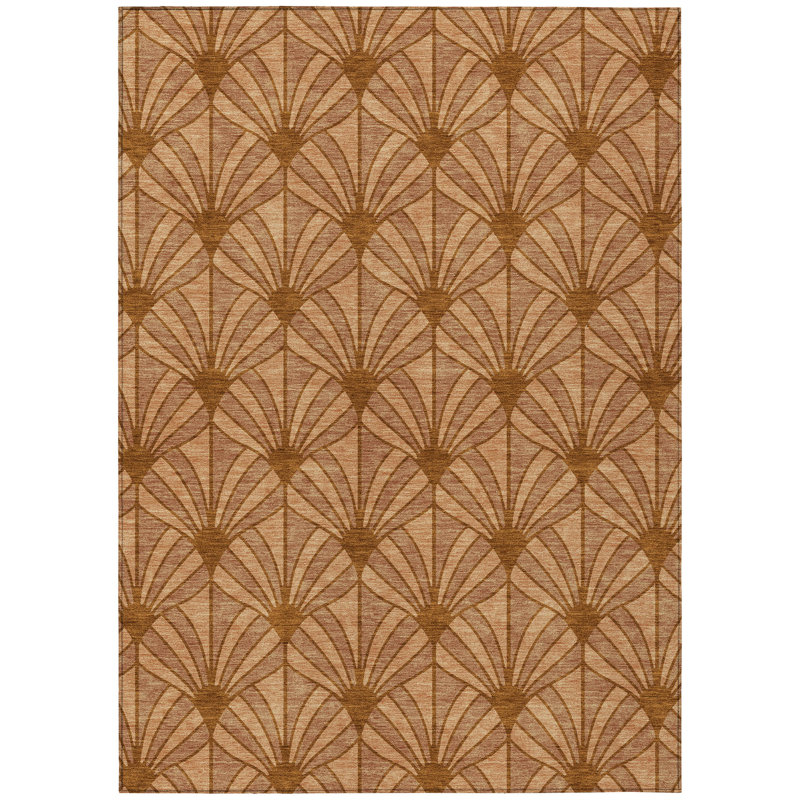 Machine Washable Indoor/Outdoor Lipman ACN2426 Mid-Century Modern Rug, Rectangle 8' x 10'