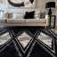 Tapis à poils longs à motif géométrique quadrillé - gris foncé anthracite - velours moyen, doux et durable-703317408