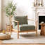 Chaise d'appoint rembourrée avec cadre en bois-119236250