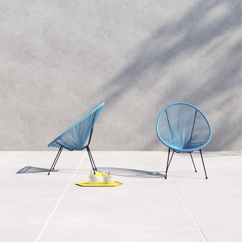 Ensemble de 2 chaises longues d'extérieur en acier - Finition résistante aux intempéries