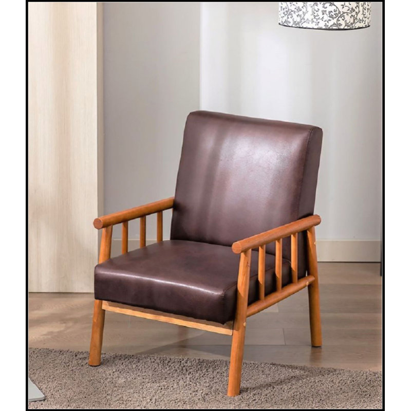 Fauteuil de style Mid-Century moderne de 25 po de largeur pour tout espace de vie, Dark Brown