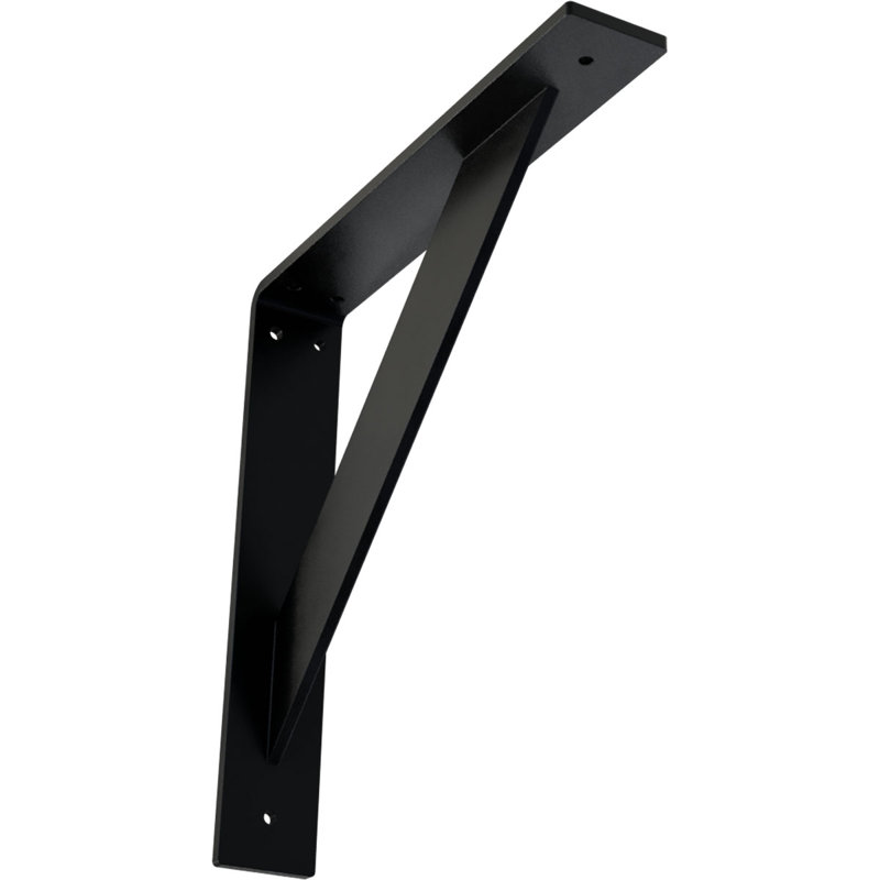 Traditional Steel Bracket, 12" H x 2" W x 12" D, Powder Coated Black