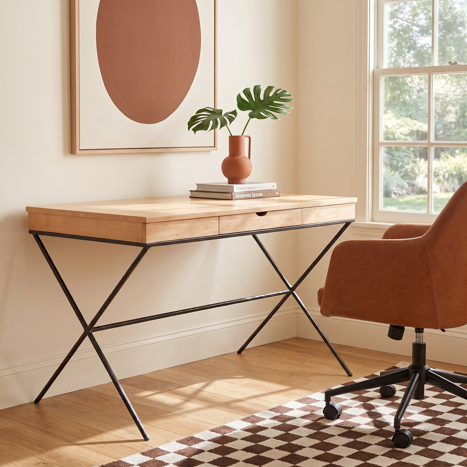 Abbott Writing Desk, Marrone Antico, Alpine