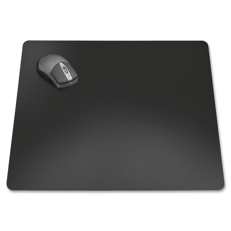 Matte Black Vinyl Desk Pad with Microban Protection, 20" x 36"