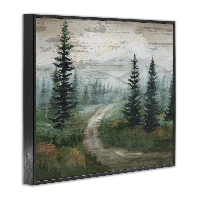 Chemin à travers la nature, estampe numérique encadrée par Nan, Giclée encadrée noir minuit, H 16 po x l 20 po