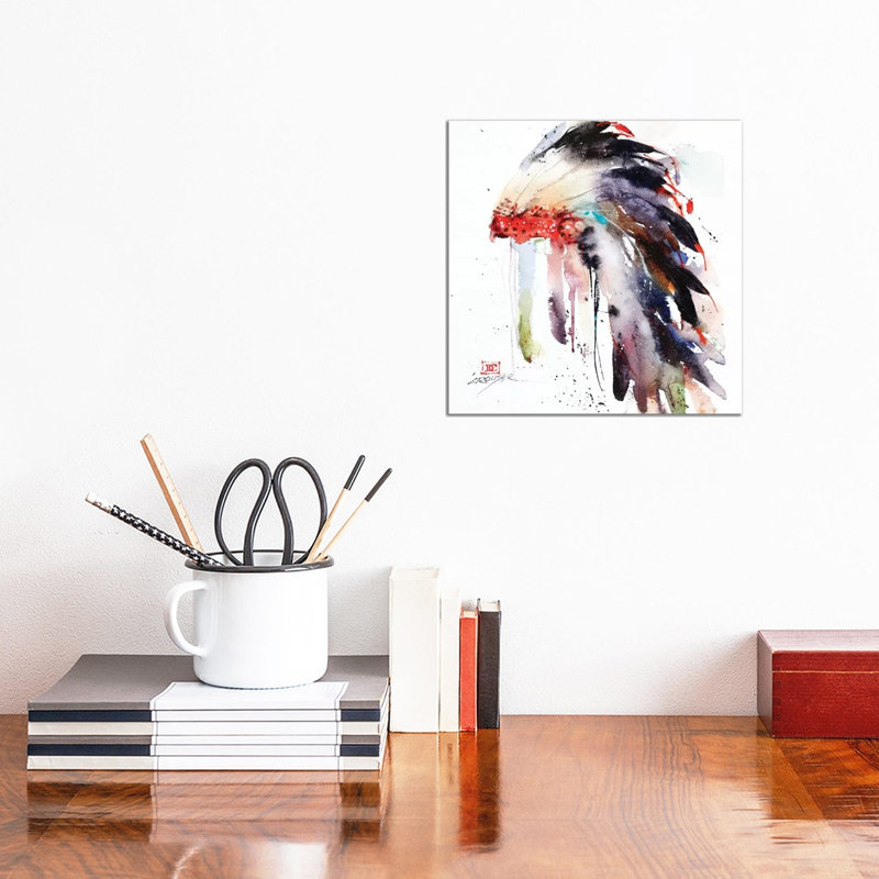Headdress II 1 Piece Painting on Canvas, 30.48 cm H x 30.48 cm W, Wrapped Canvas