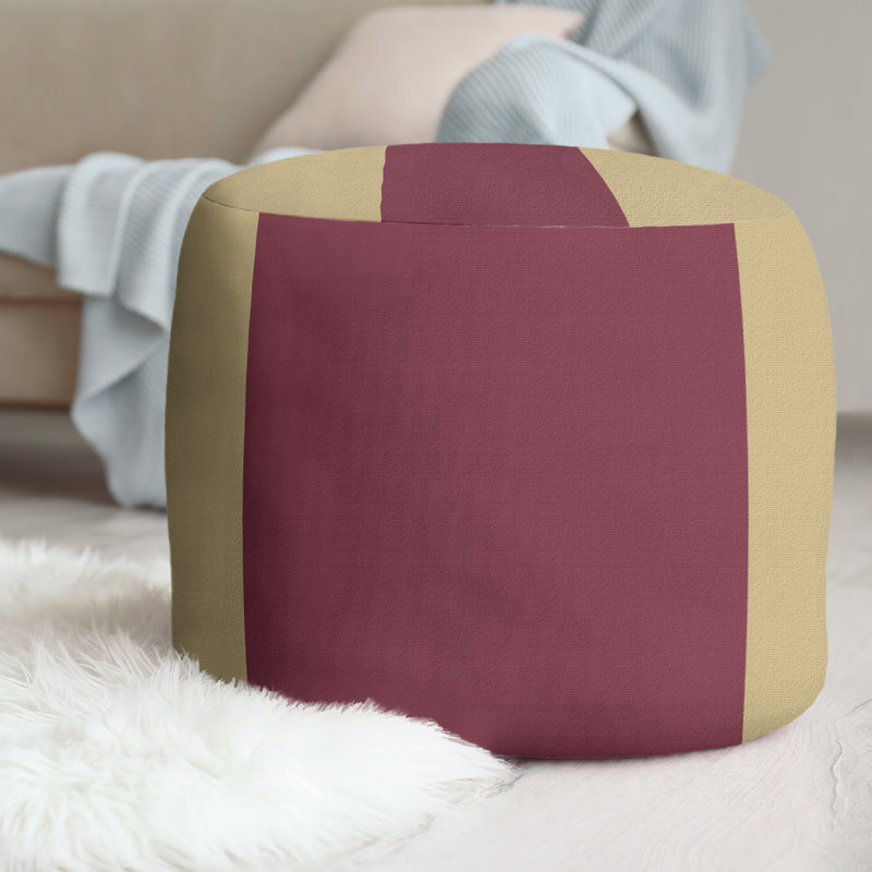 Upholstered Ottoman, Gold/Garnet/Gold
