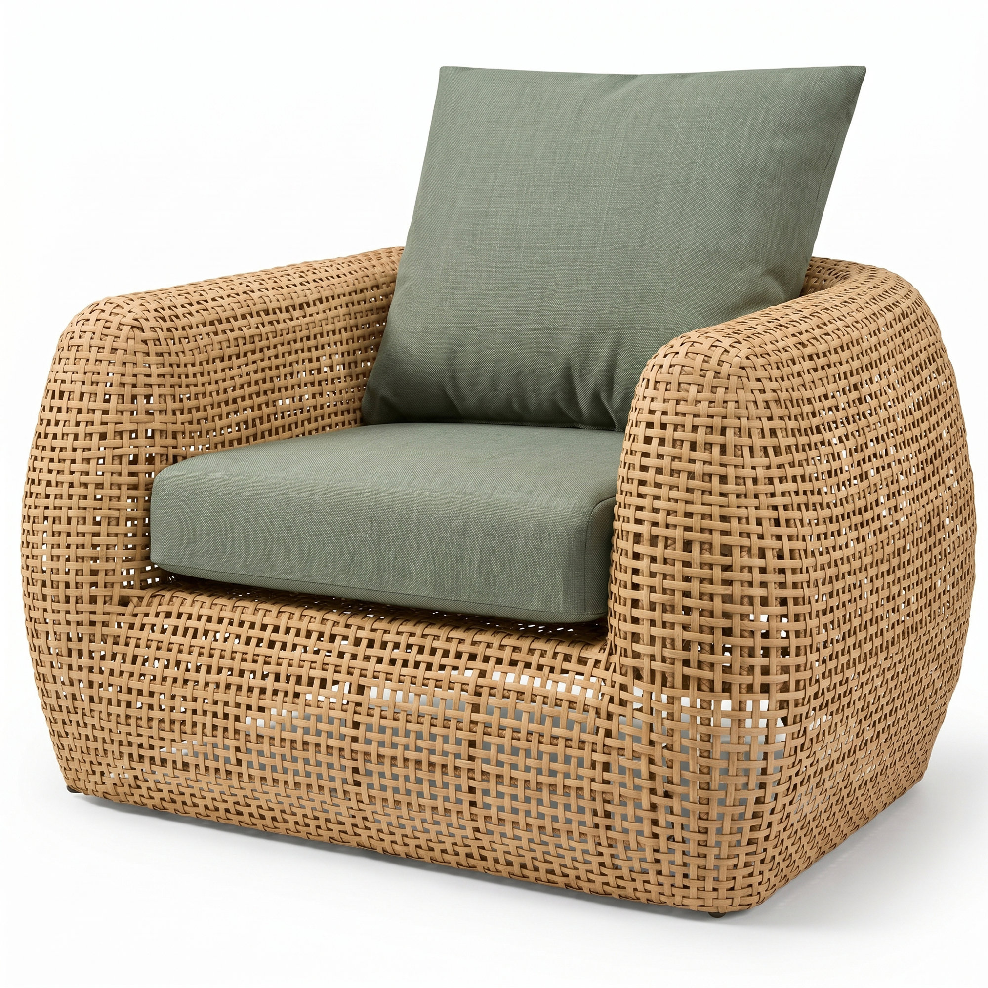 Sydney Outdoor Wicker Patio Club Chairs with Sunbrella Cushions (Set of 2), Canvas Oasis
