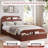 Twin-XL Size Bedroom Bed Frame with Headboard and Footboard - Low Platform Bed Twin-Floor Design Noise-Free No Box Spring Needed Easy to assemble Espresso(Bed frame only)-1734917000-1734917002