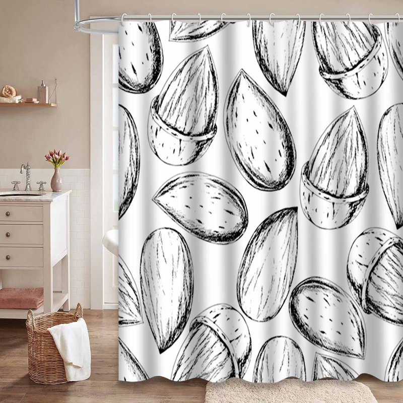 Rideau de douche blanc avec 12 crochets, L 72 po x l 72 po