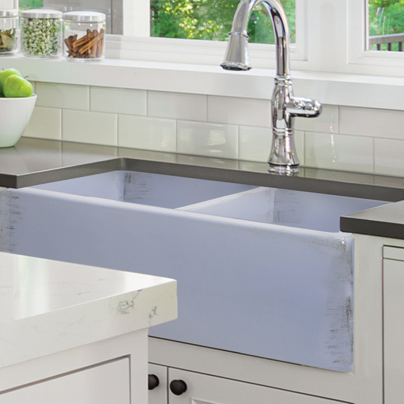 Vineyard 33'' L Double Basin Kitchen Sink, Shabby Sugar
