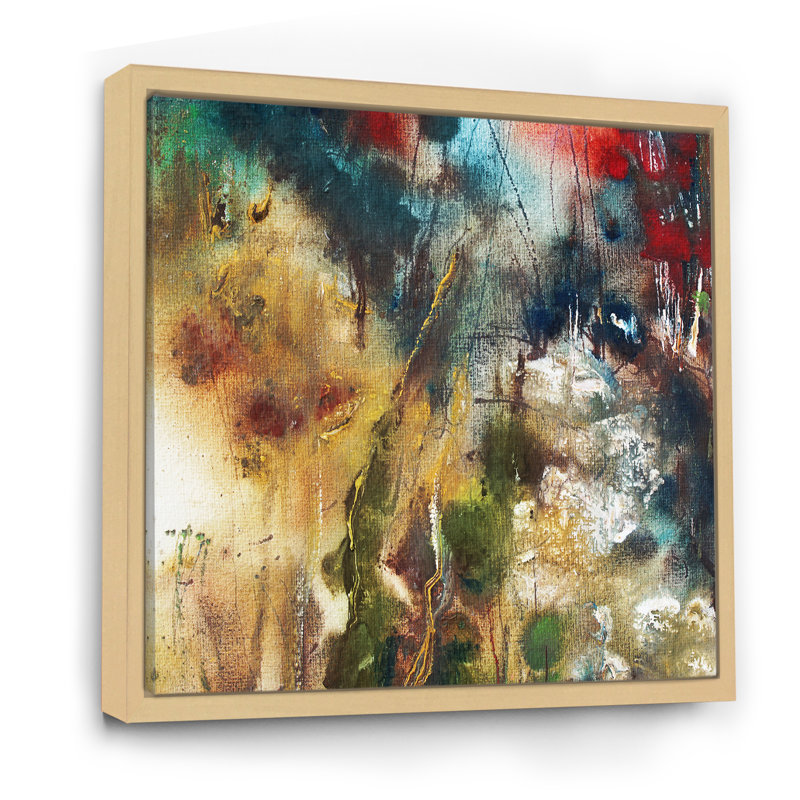 Motif naturel - art abstrait, L 36 po x H 36 po x P 1,5 po, Cadre flottant veige
