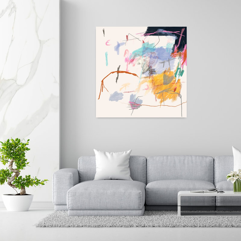 Art abstrait fragile et contemporain, H 48 po x l 48 po